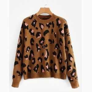 Cropped Leopard Sweater
